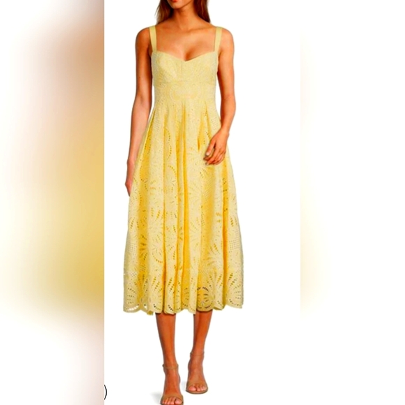 ANTONIO MELANI Dresses & Skirts - NWT Antonio MelaniJayden Eyelet Sweetheart Neckline A-Line Midi Dress 8